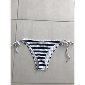 Relleciga Swim Multicolor Striped Ruffled String Bikini Bottom  Swimwear